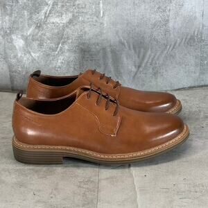 NICK GRAHAM Men's Brown Faux-Leather Dylan Lace-Up Oxfords SZ 8